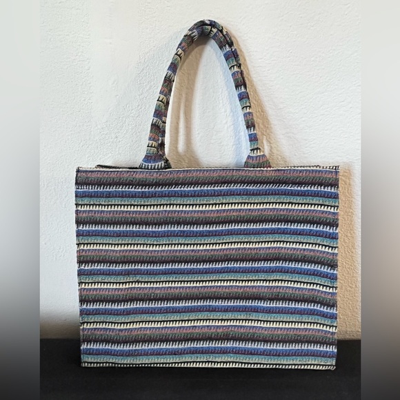 Large Tote Bag Colorful Pattern - Picture 3 of 9